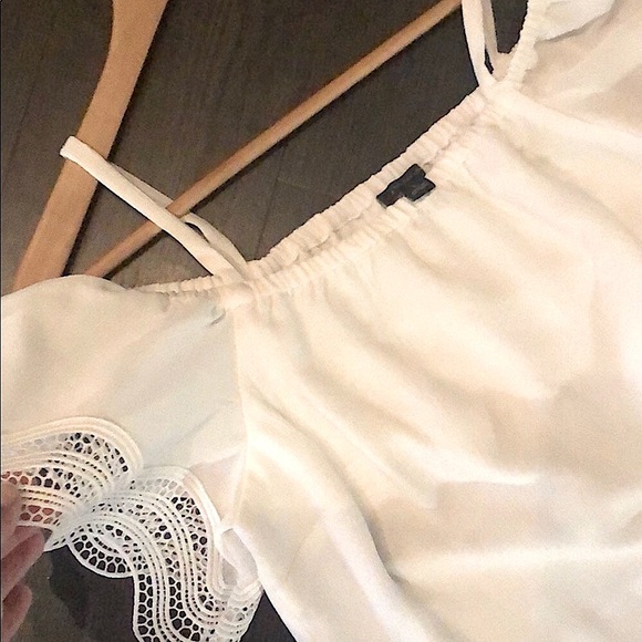 LOFT off-the-shoulder white Summer knee-length dress, NWOT - Picture 4 of 5